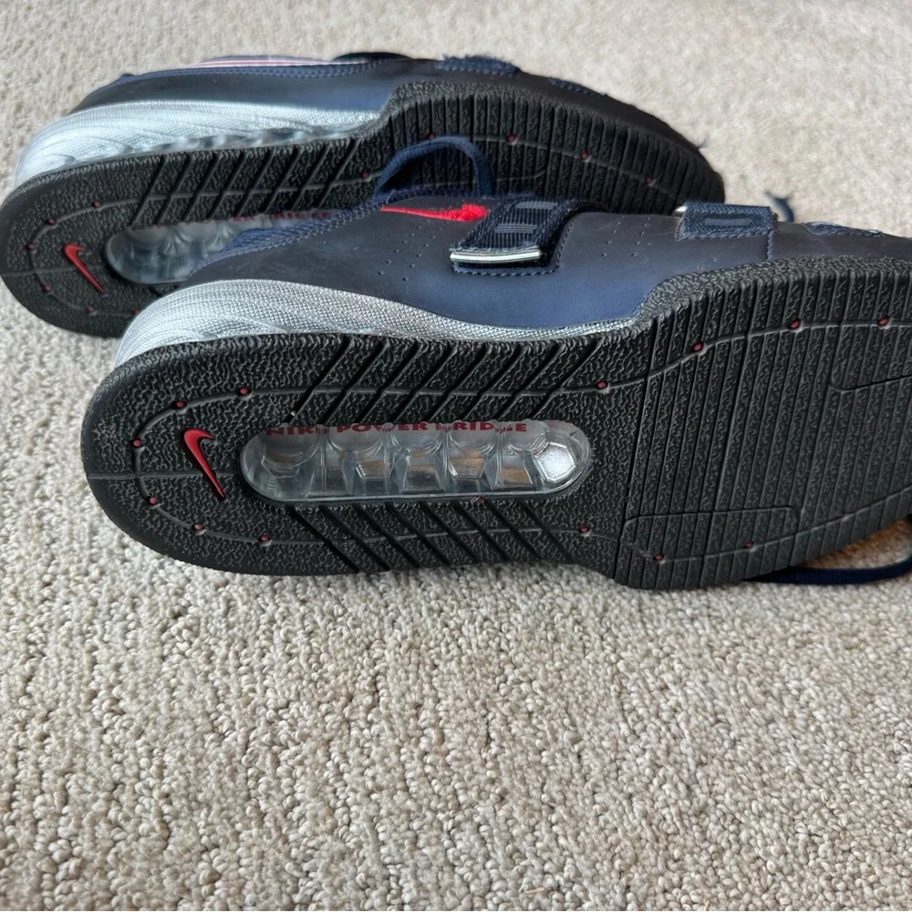 Nike Romaleos 2 Obsidian Blue Red Weightlifting Shoes - Picture 4 of 6